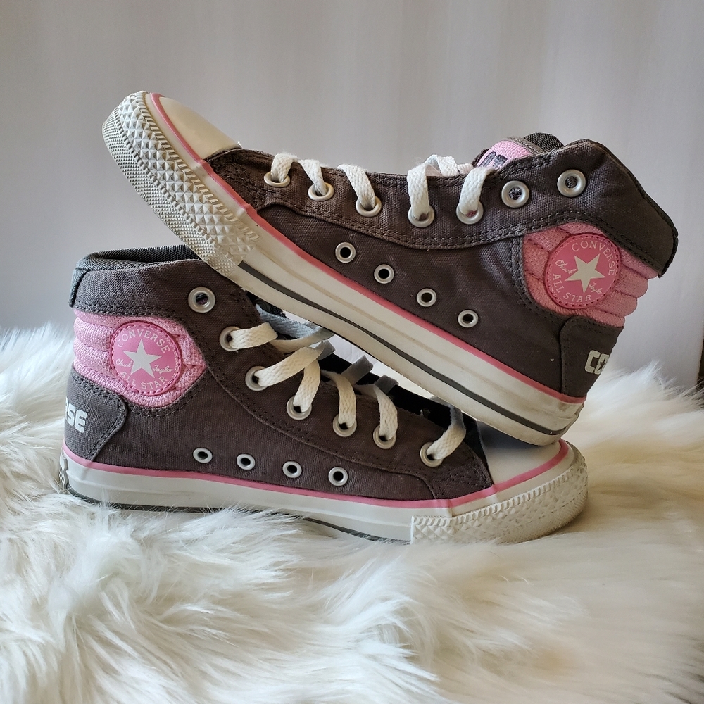 Converse High Top Chucks Pink and Gray